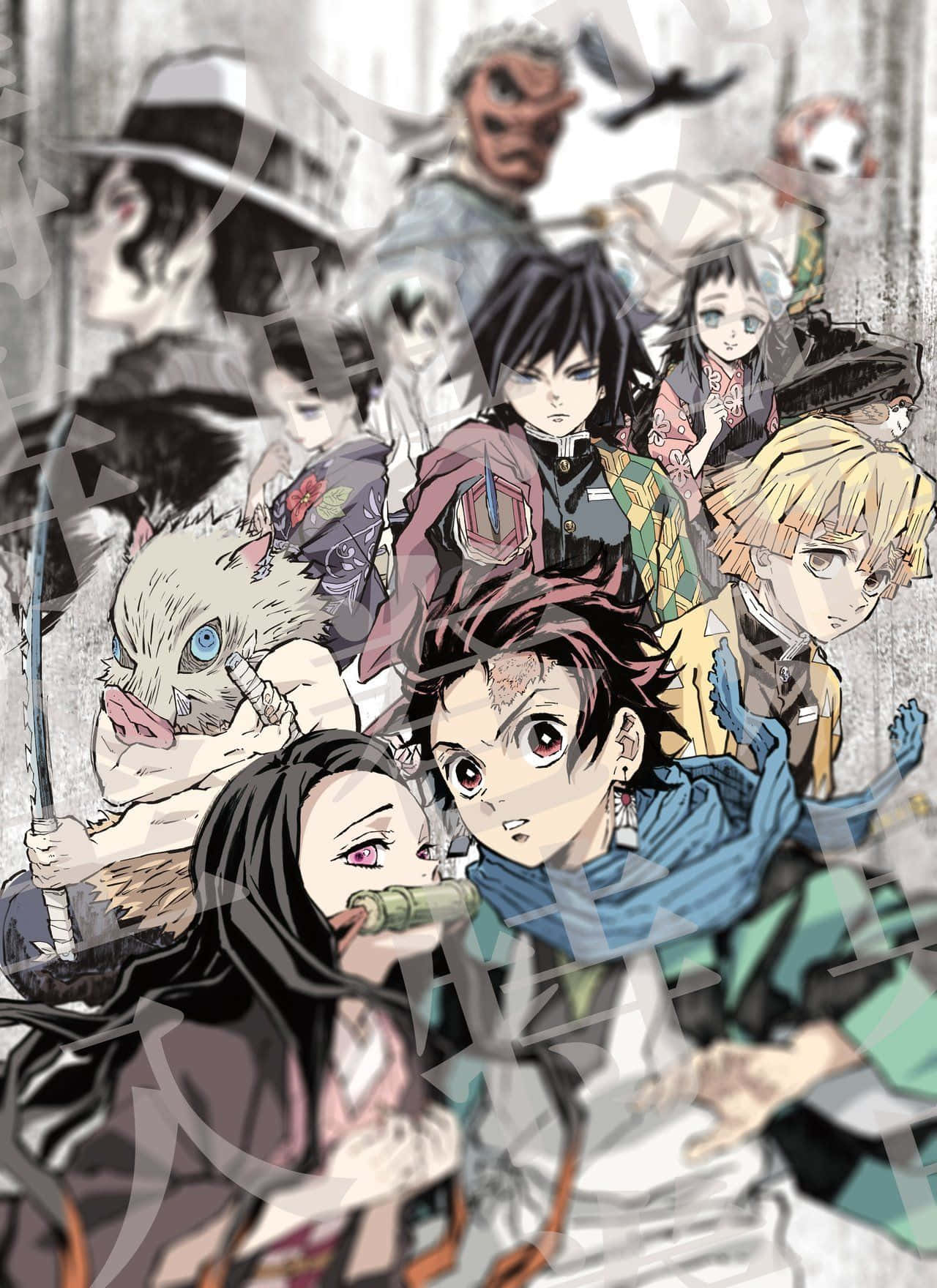 Demon Slayer, Demon Slayer characters, anime group portrait, HD Phone Wallpaper