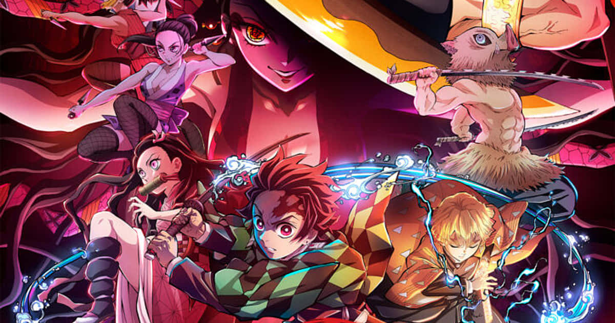 Demon Slayer, group, swords, SD Desktop Wallpaper