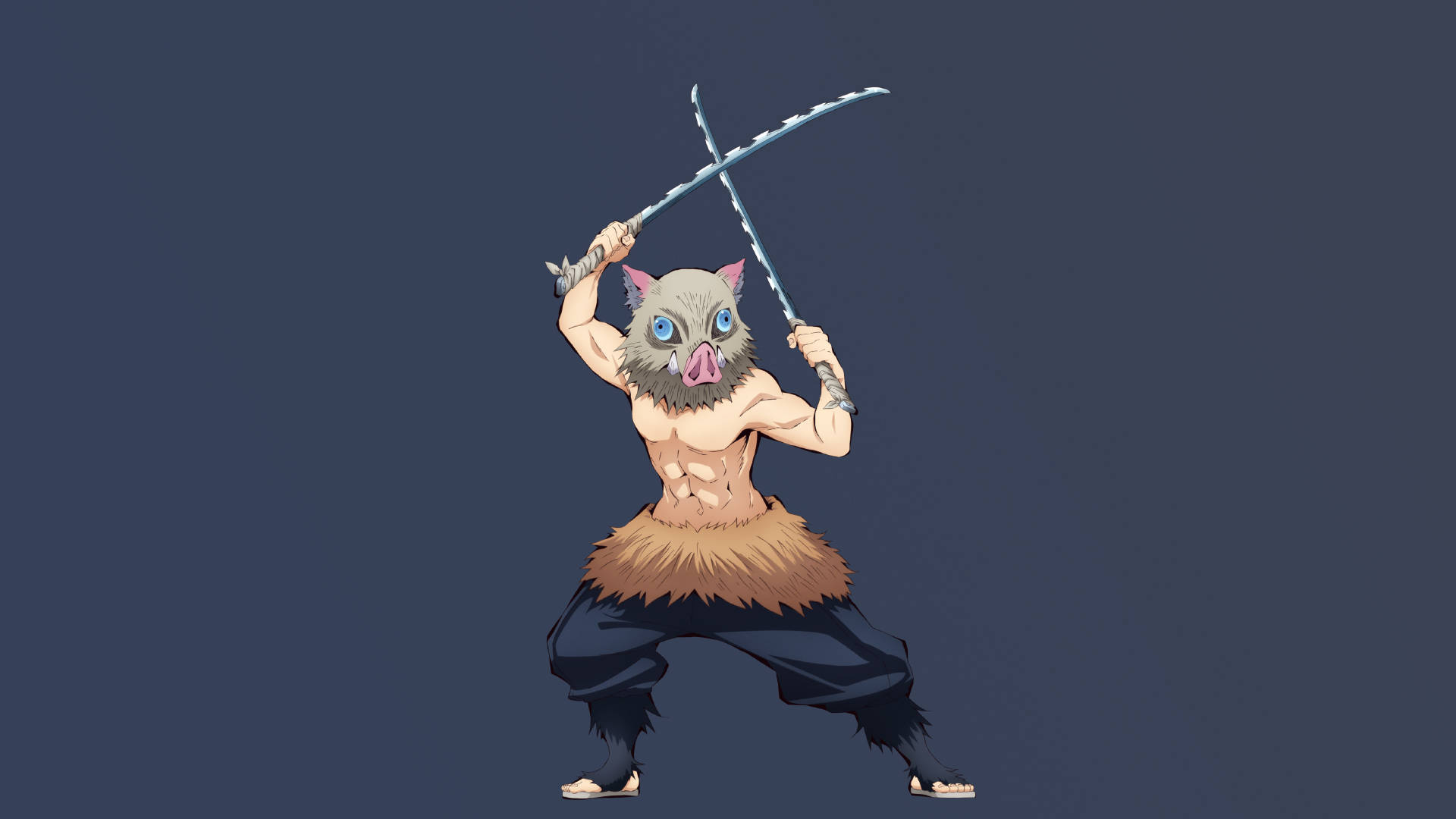 Demon Slayer, Inosuke, pig-masked, Full HD Desktop Wallpaper