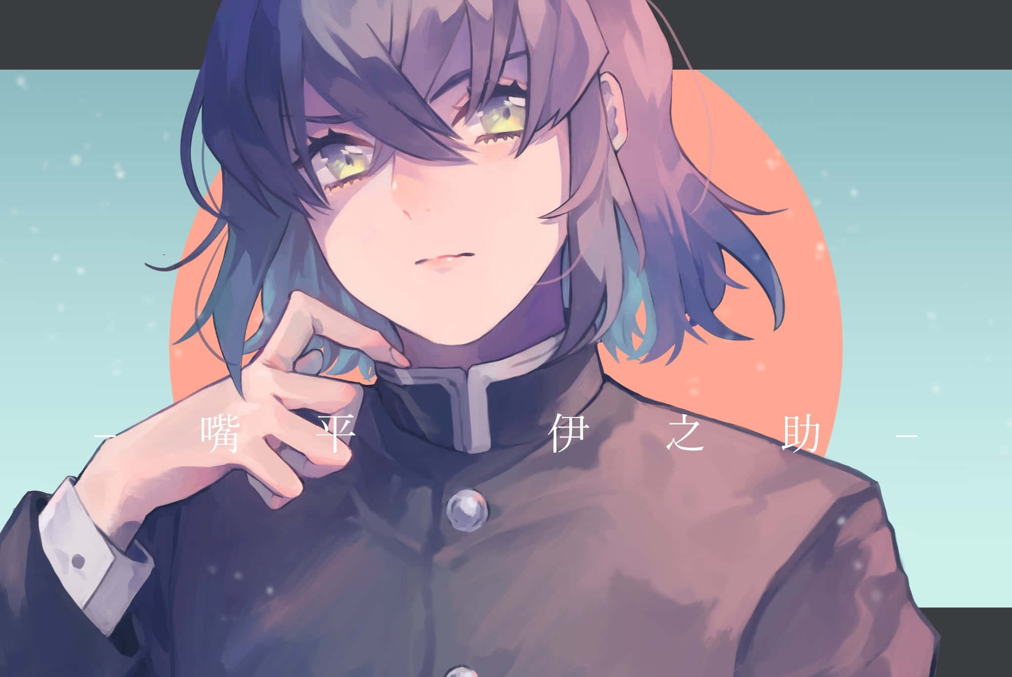 Inosuke, purple hair, glowing eyes, Full HD Desktop Wallpaper