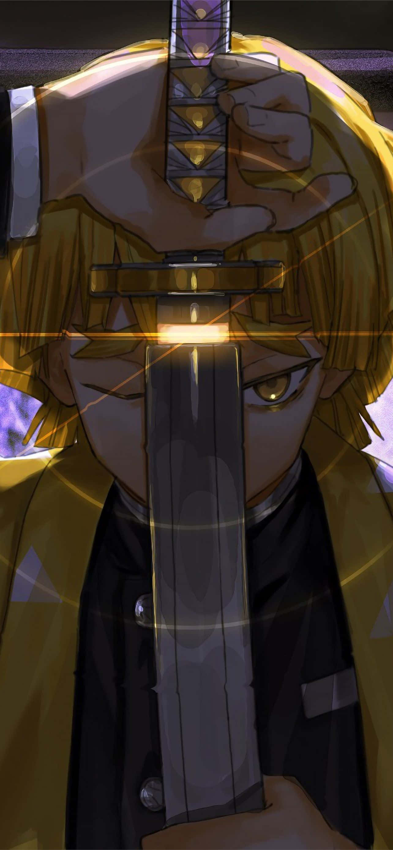 Demon Slayer, iPhone 11, golden hair, 2K Phone Wallpaper