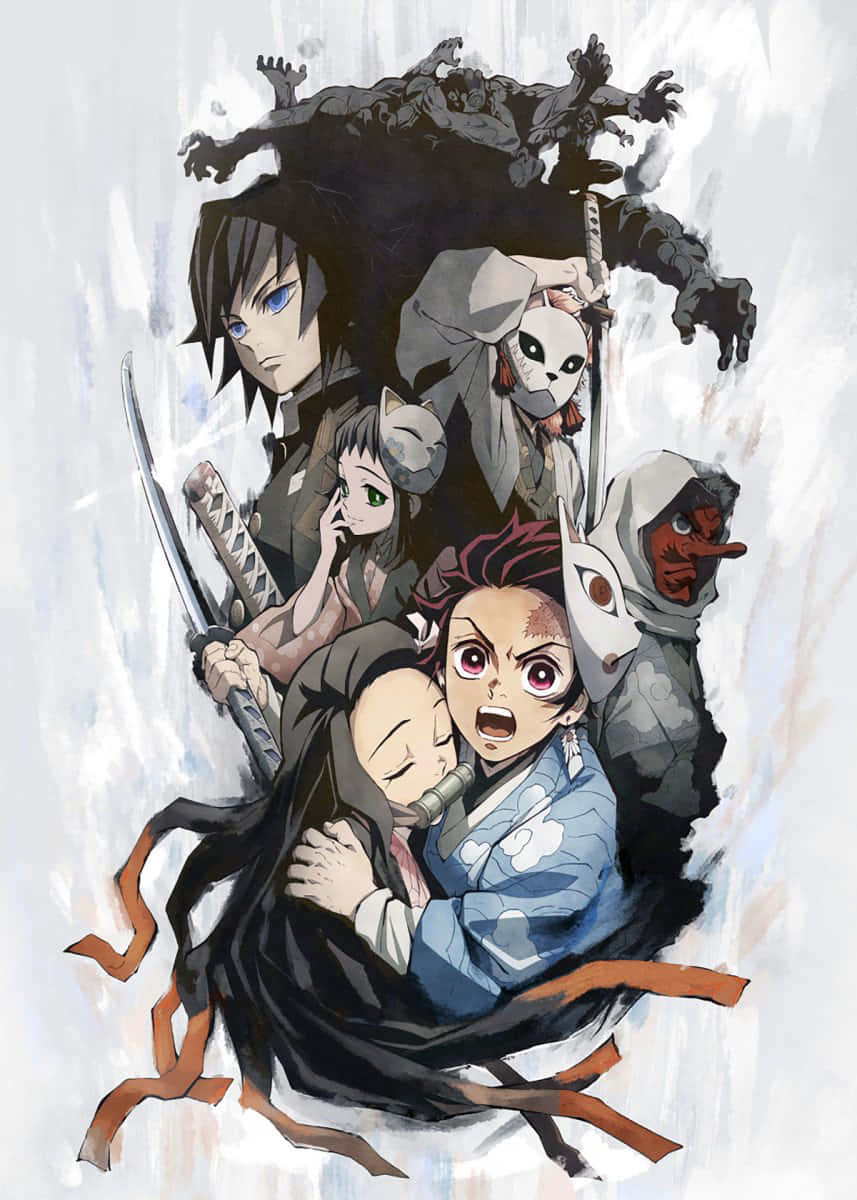 Demon Slayer, iPhone 11, anime illustration, SD Phone Wallpaper