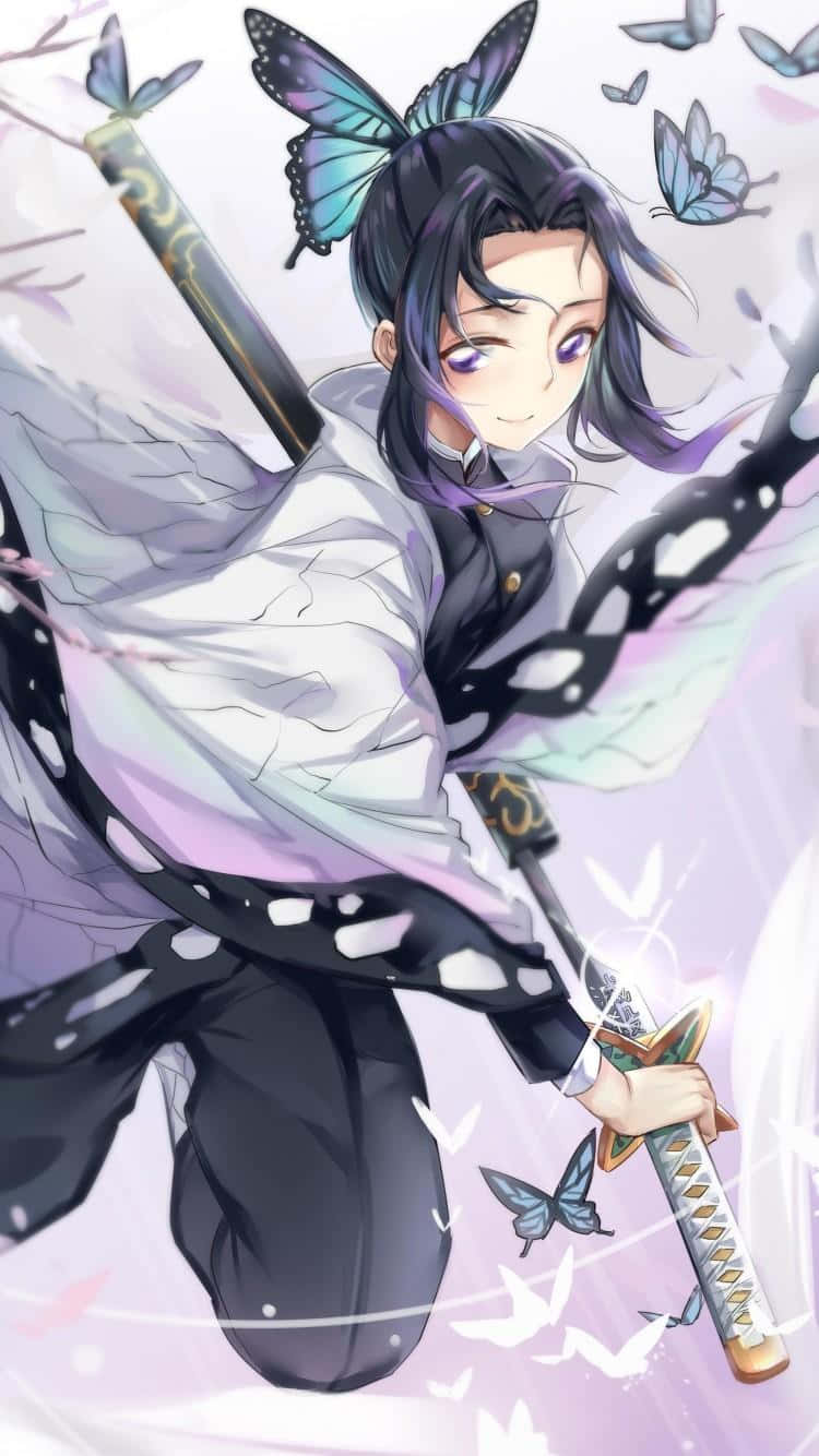 Demon Slayer, iPhone 11, butterfly wings, HD Phone Wallpaper
