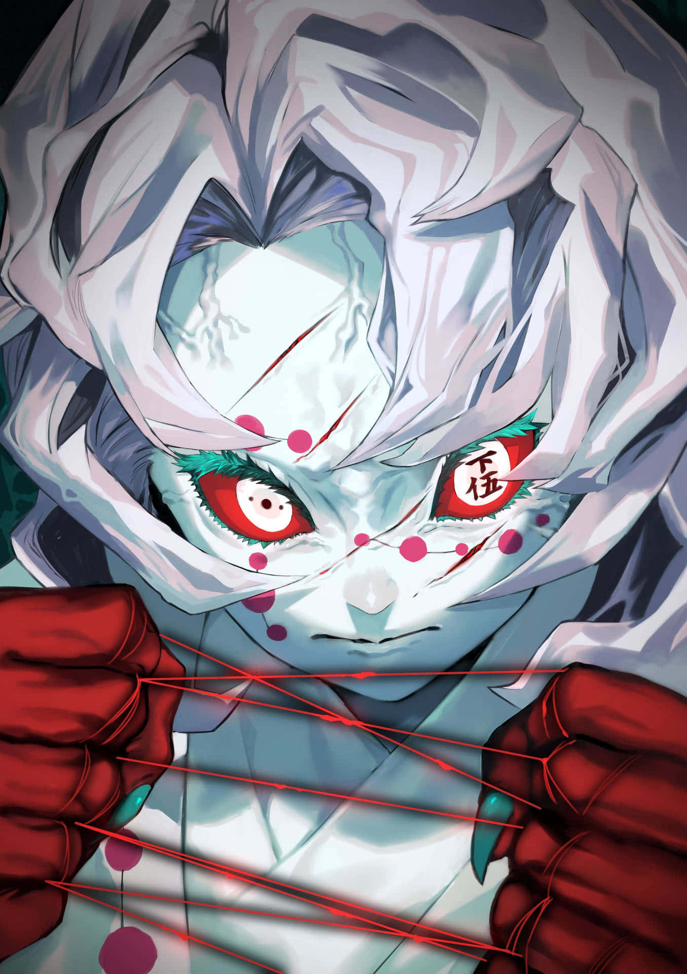 Demon Slayer, iPhone 11, white hair, Full HD Phone Wallpaper