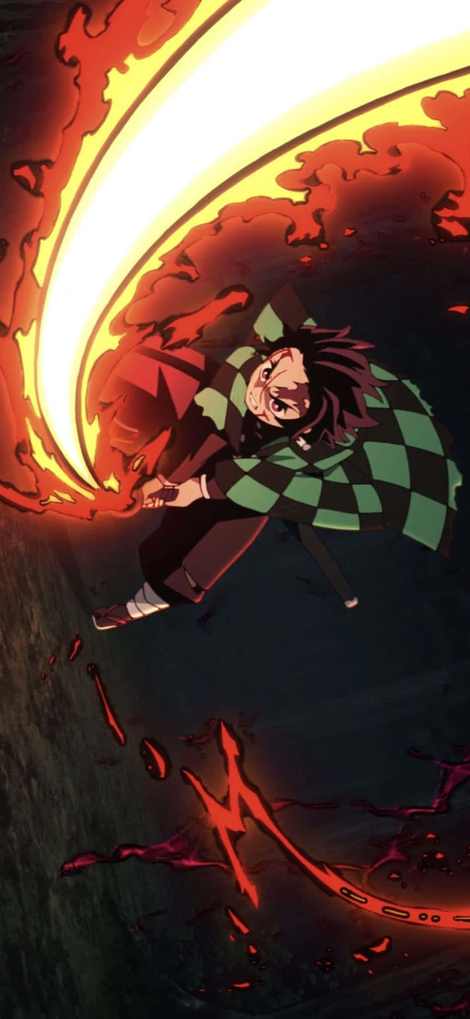 Demon Slayer, iPhone 11, green checkered haori, Full HD Phone Wallpaper