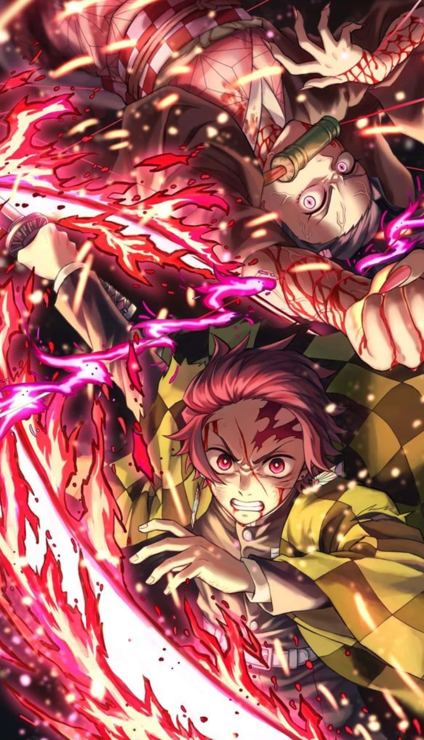 Demon Slayer, iPhone 11, red-haired swordsman, Full HD Phone Wallpaper