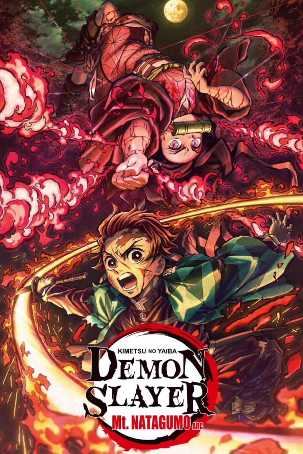Demon Slayer, glowing sword, monstrous demon, Full HD Phone Wallpaper