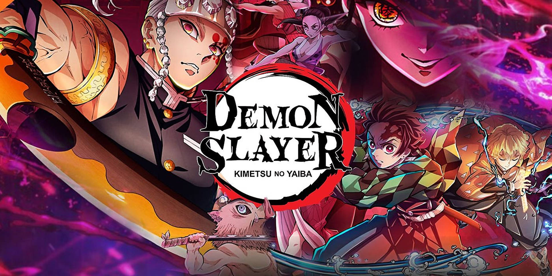 Demon Slayer, colorful, vibrant, Full HD Desktop Wallpaper