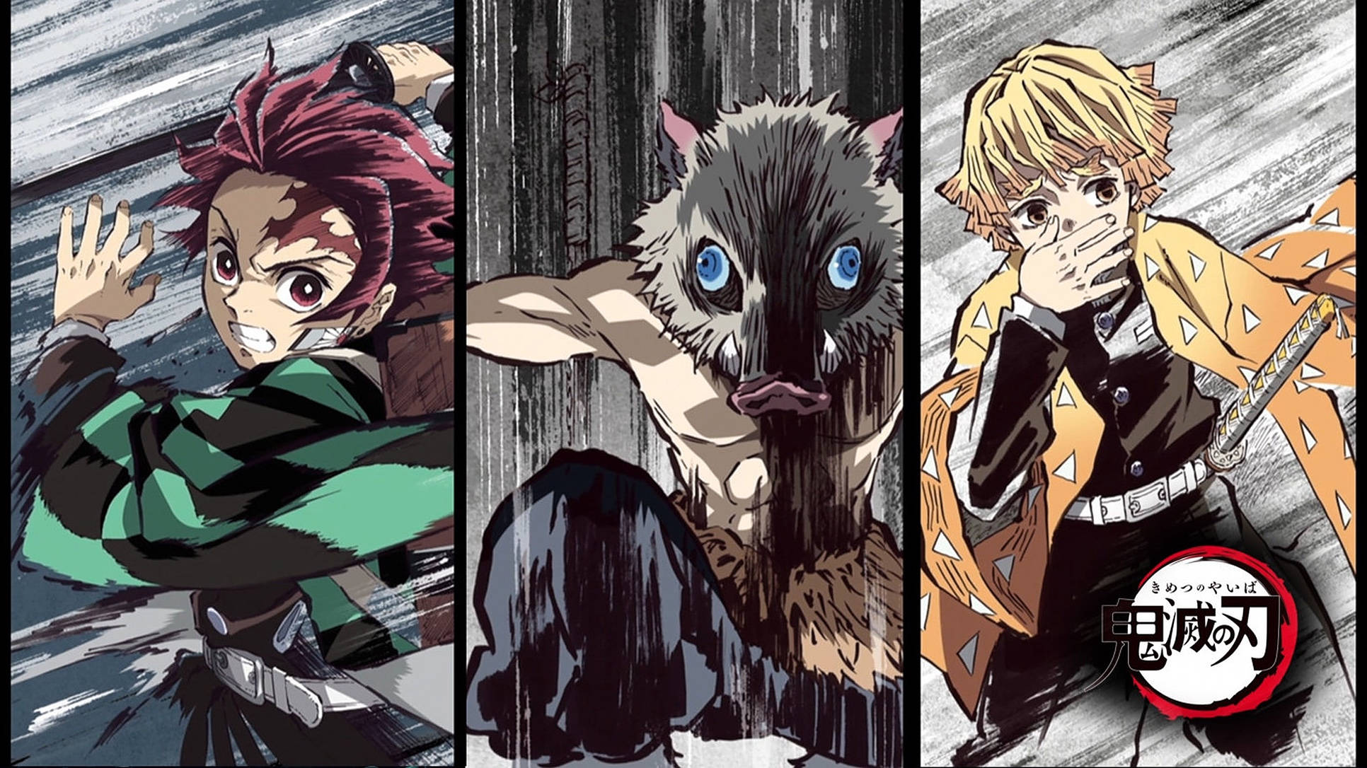 Demon Slayer, anime characters, comic art, Full HD Desktop Wallpaper