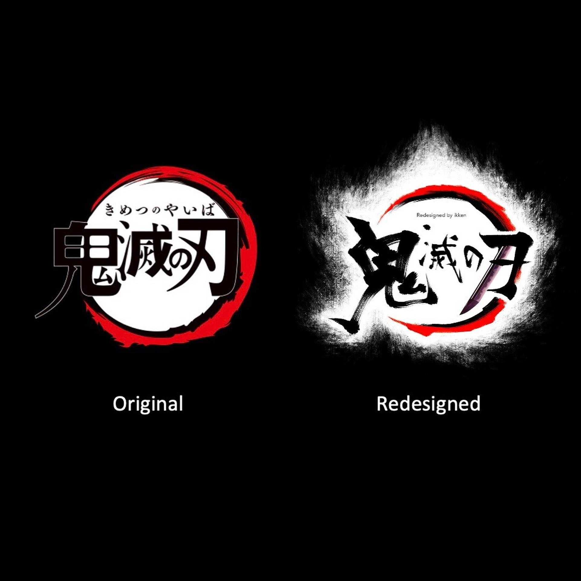 Demon Slayer Logo, original, redesigned, Full HD Desktop Wallpaper