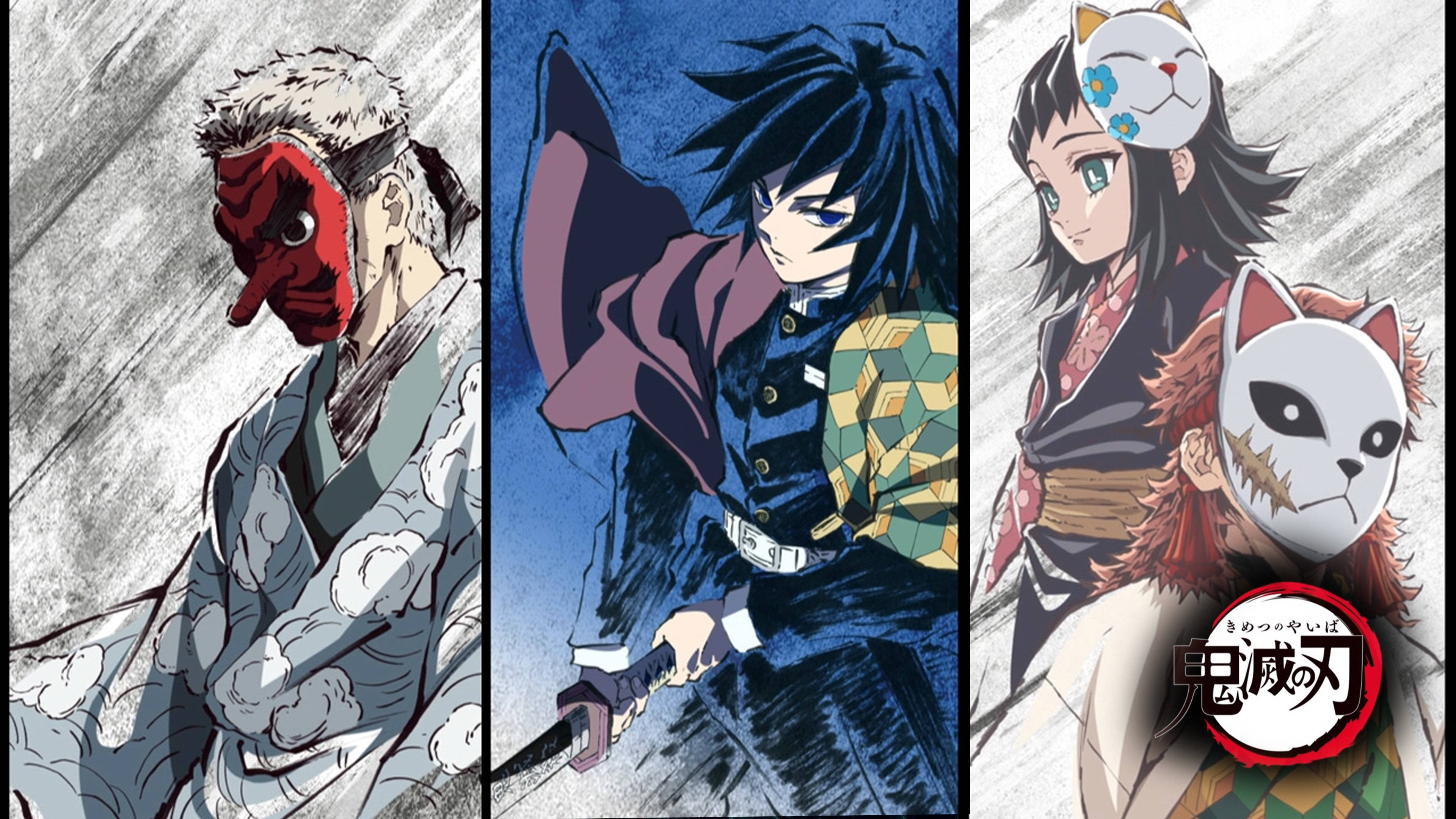 Demon Slayer, mask, anime characters, 4K Desktop Wallpaper