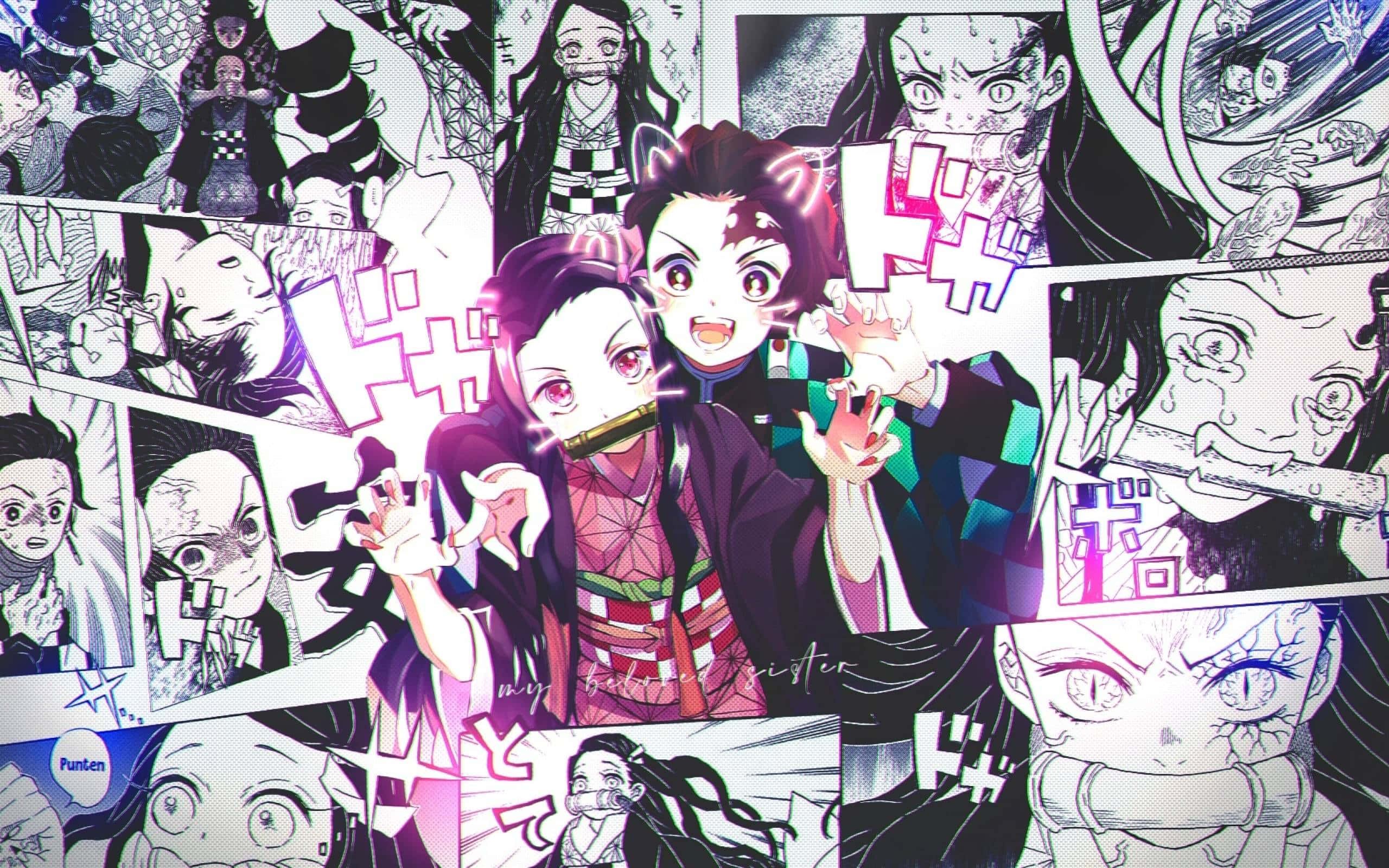 Demon Slayer Manga, anime characters, manga panels, 2K Desktop Wallpaper