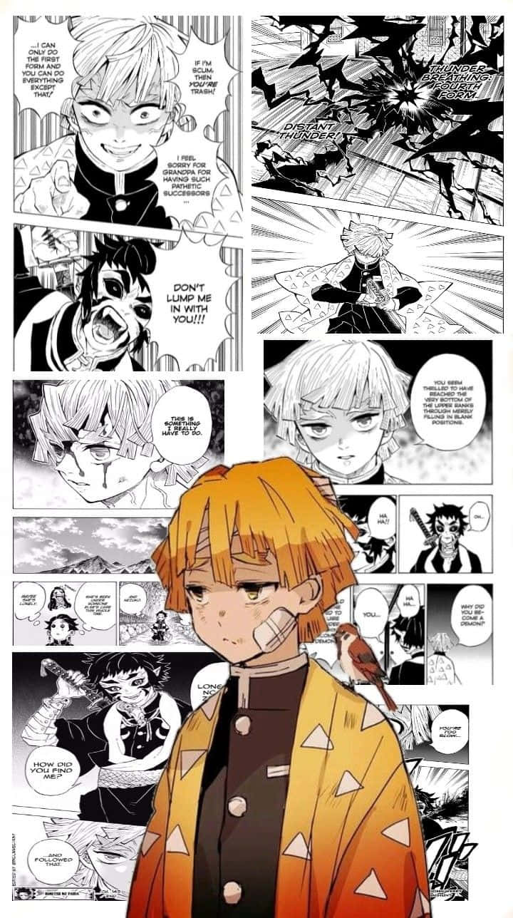 Demon Slayer Manga, orange hair, bandaged cheek, HD Phone Wallpaper