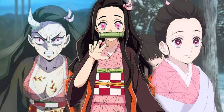 Nezuko, Demon Slayer, pink eyes, SD Desktop Wallpaper
