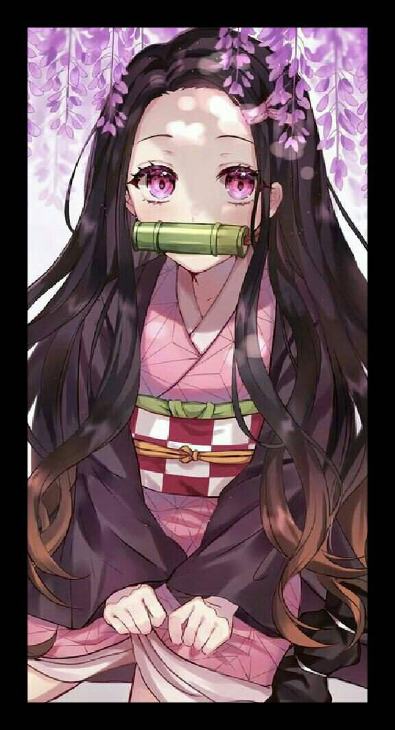 Demon Slayer, Nezuko, pink kimono, SD Phone Wallpaper