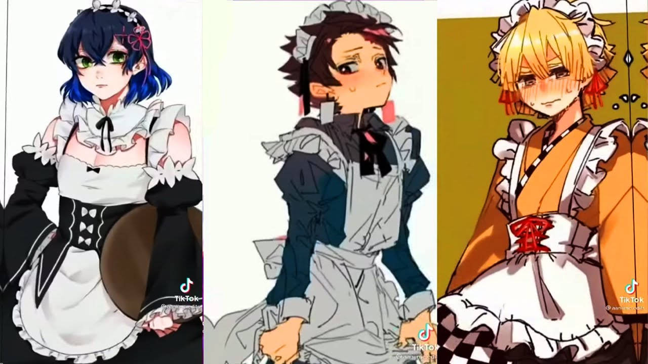 Demon Slayer, maids, anime girls, HD Desktop Wallpaper