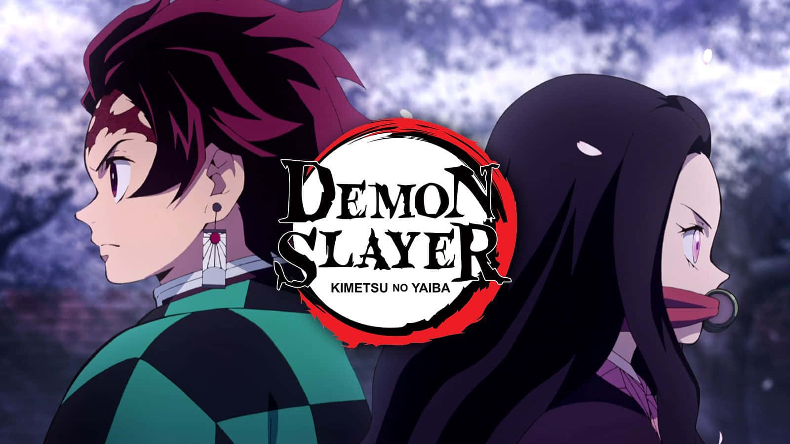Demon Slayer Season 2, anime characters, moody purple sky, HD Desktop Wallpaper