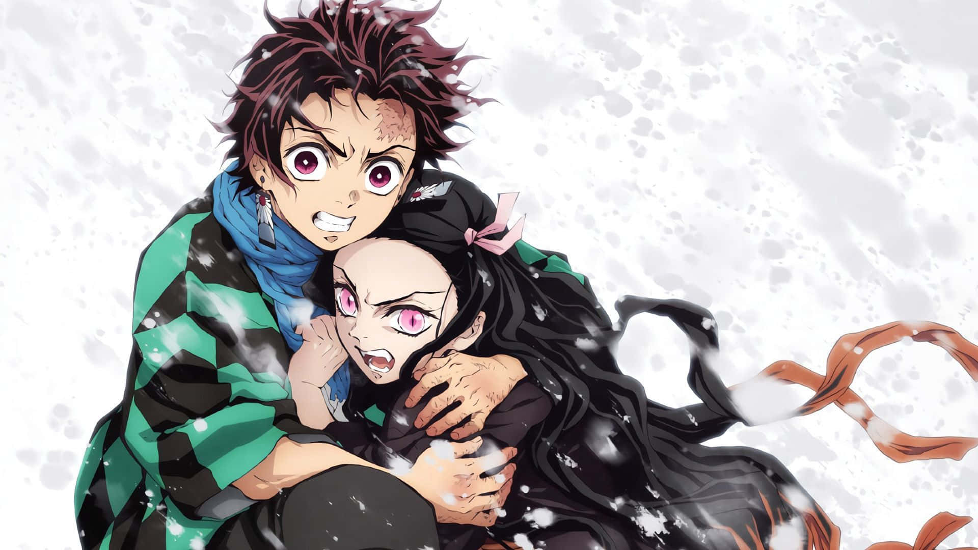 Demon Slayer Season 2, snow, anime characters, Full HD Desktop Wallpaper