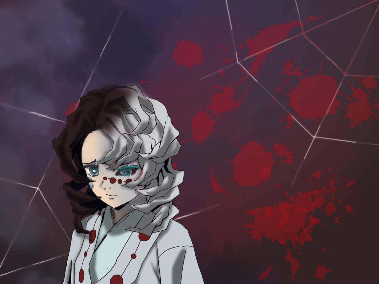 Demon Slayer, half demon, anime girl, HD Desktop Wallpaper