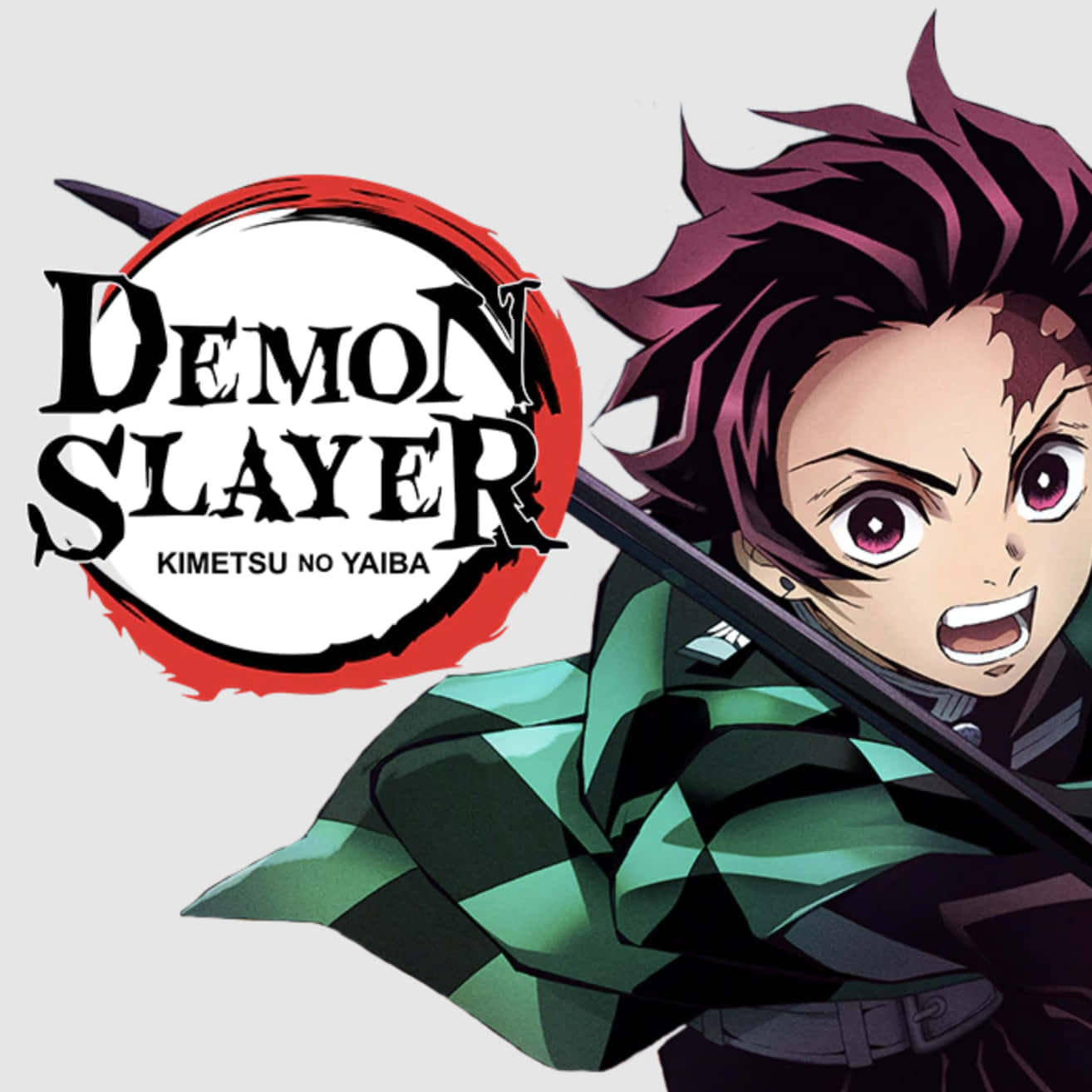Demon Slayer, spiky purple hair, green checkered kimono, HD Desktop Wallpaper