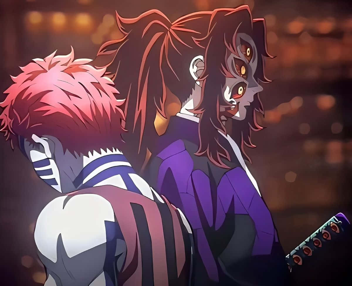 Demon Slayer, pink spiky hair, mask, SD Desktop Wallpaper