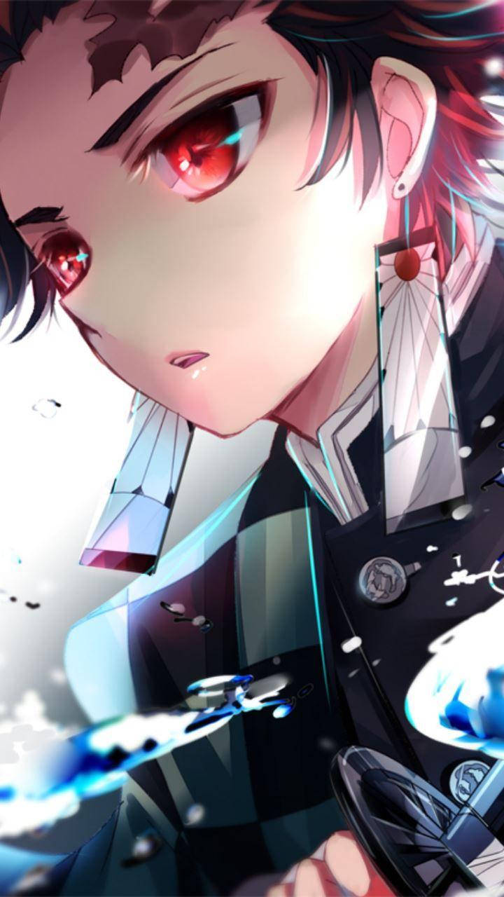 Demon Slayer, Tanjiro, blazing red eye, HD Phone Wallpaper