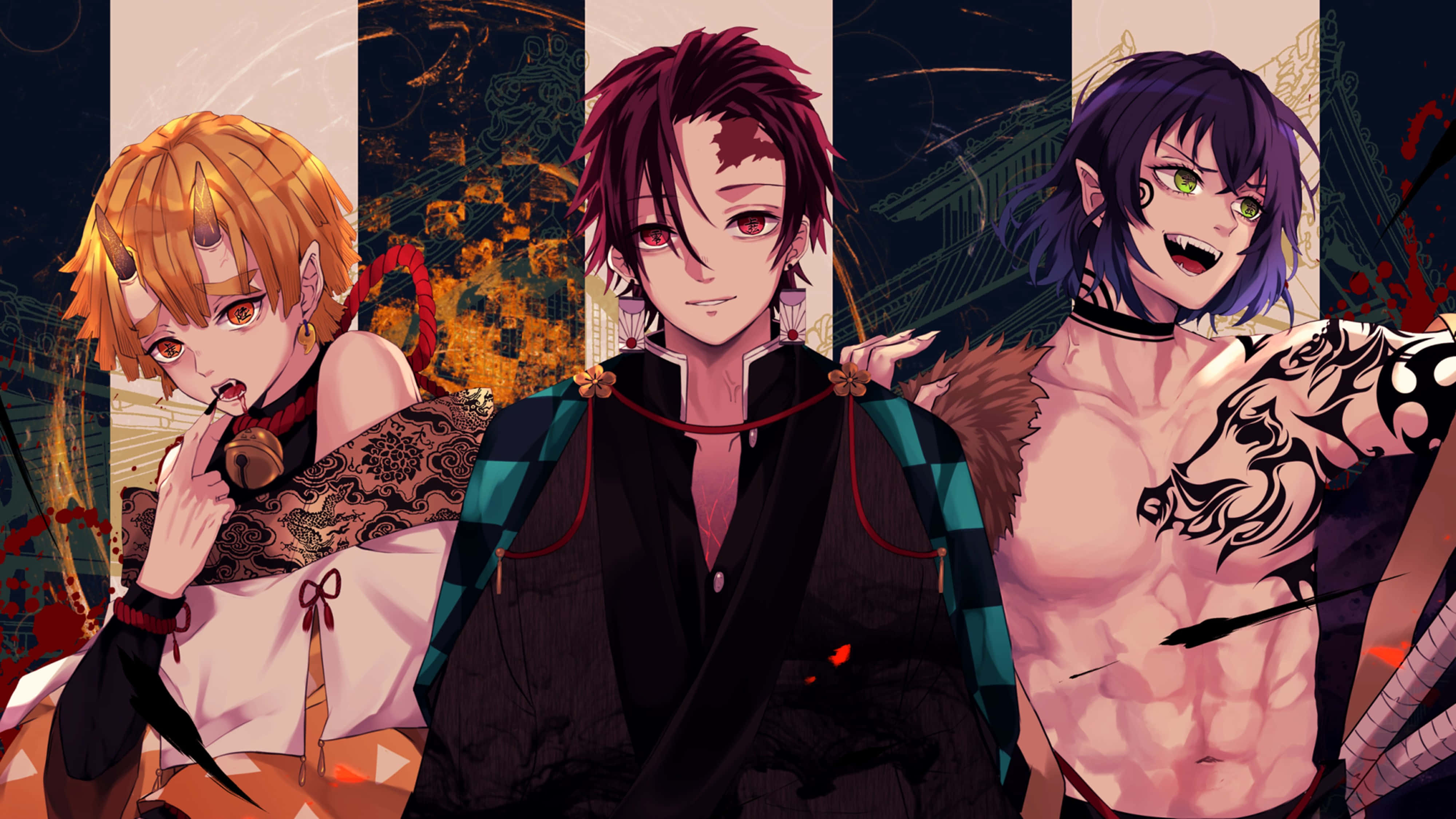 Demon Slayer, Zenitsu, anime characters, 4K Desktop Wallpaper