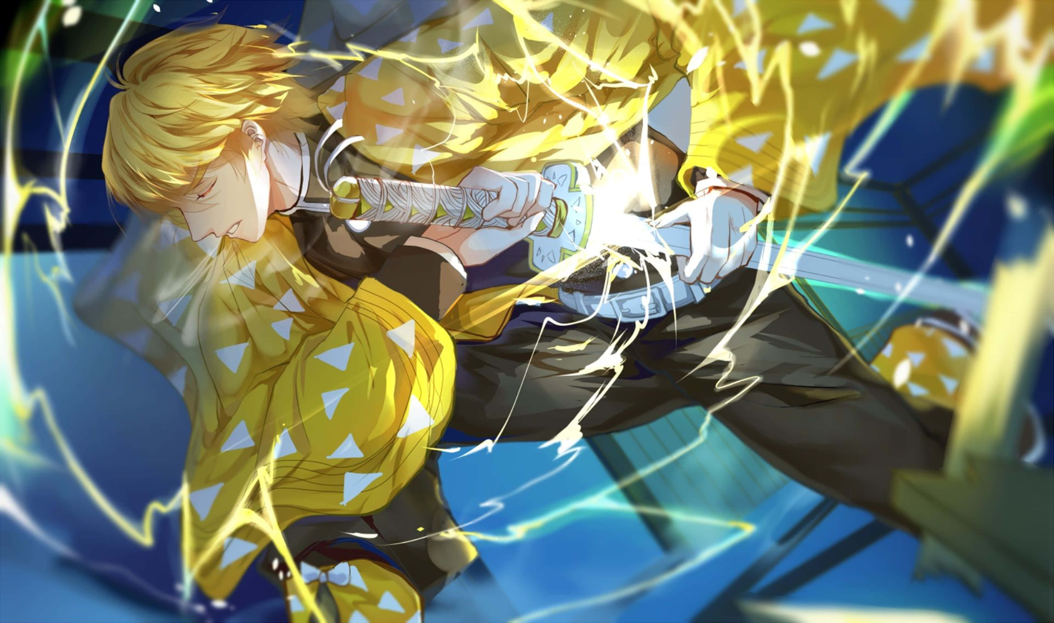 Demon Slayer, Zenitsu, 4K, 4K Desktop Wallpaper