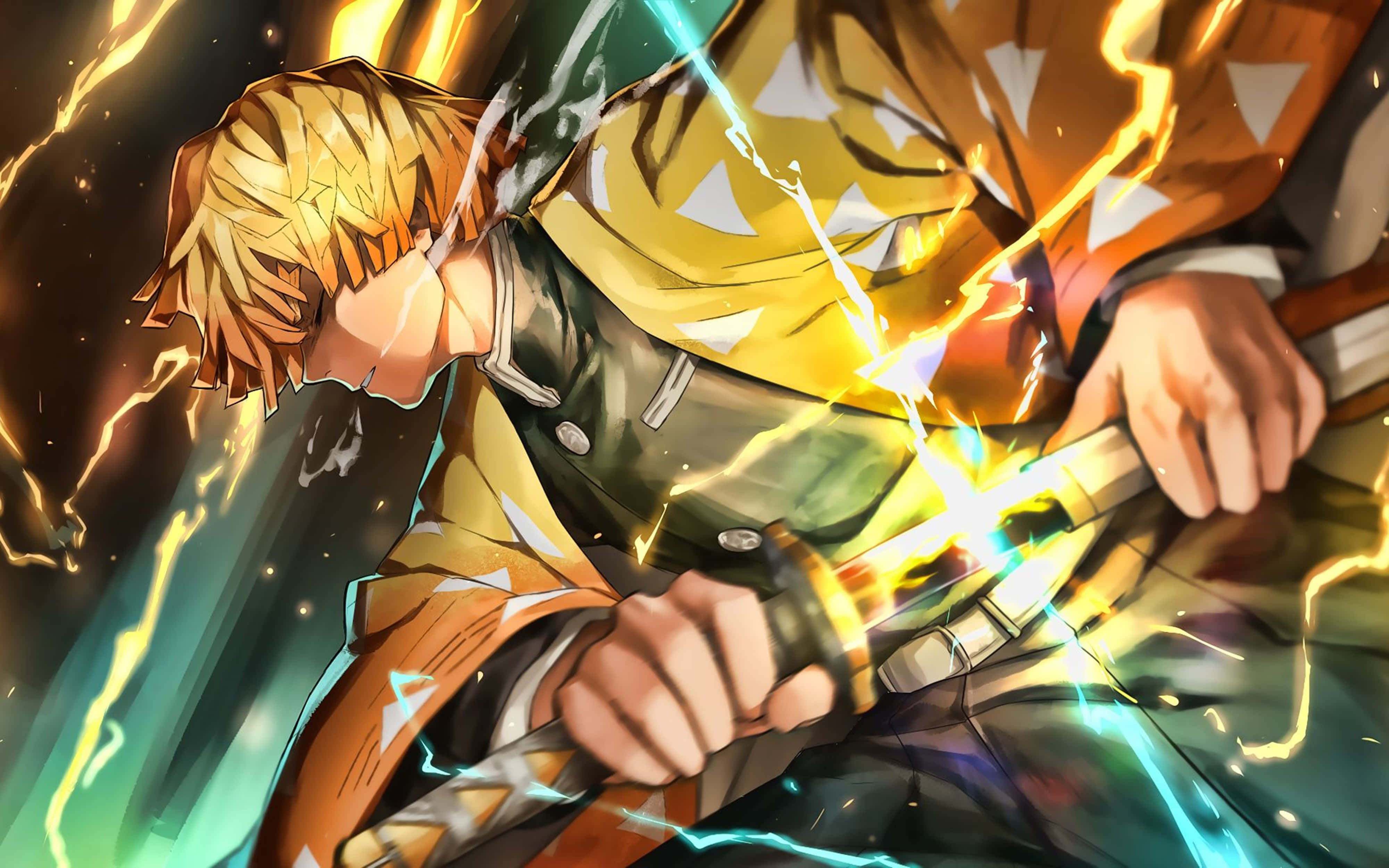 Zenitsu, Demon Slayer, 4K Resolution, 4K Desktop Wallpaper
