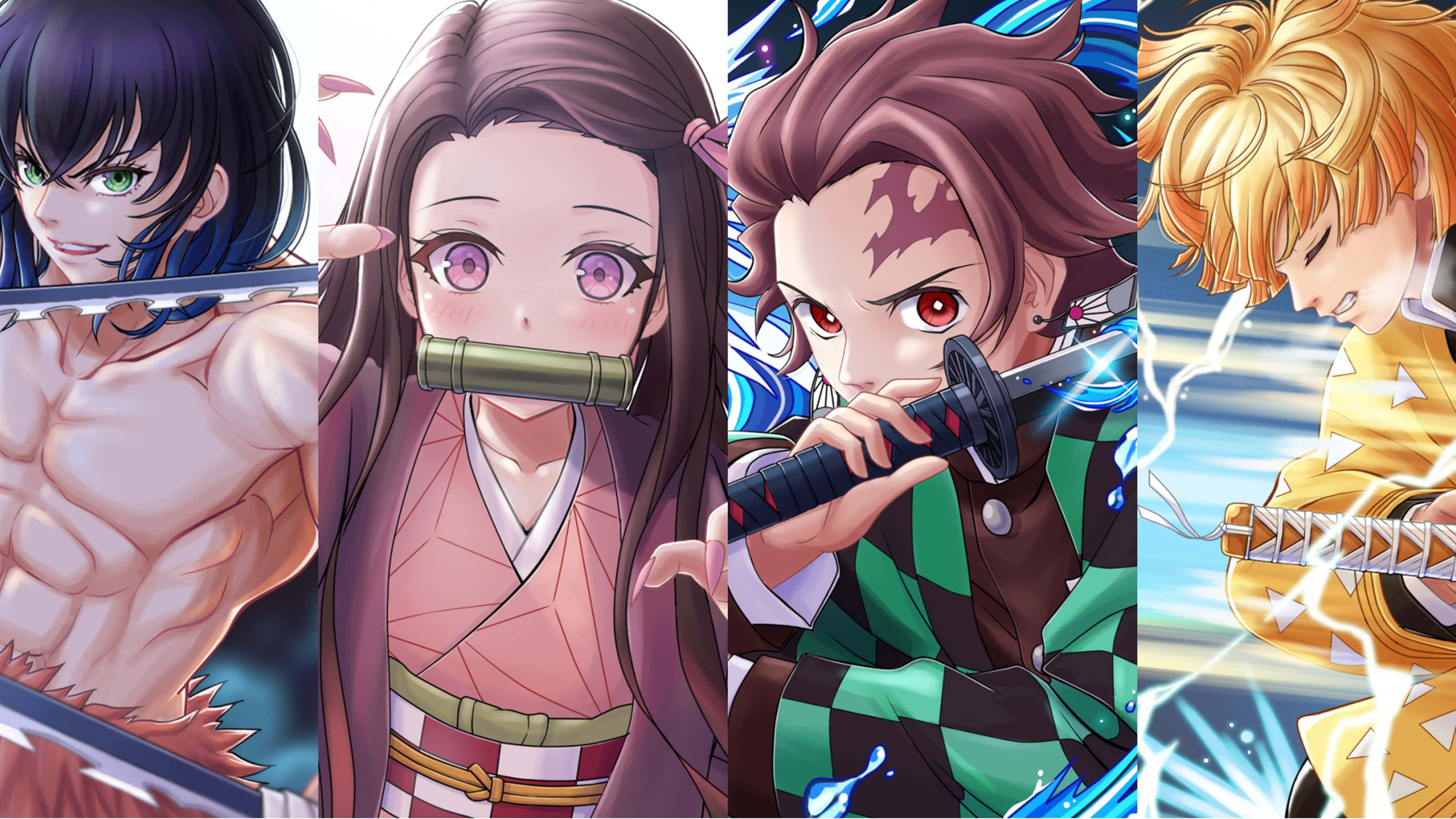 Demon Slayer, Zenitsu, 4K, 4K Desktop Wallpaper