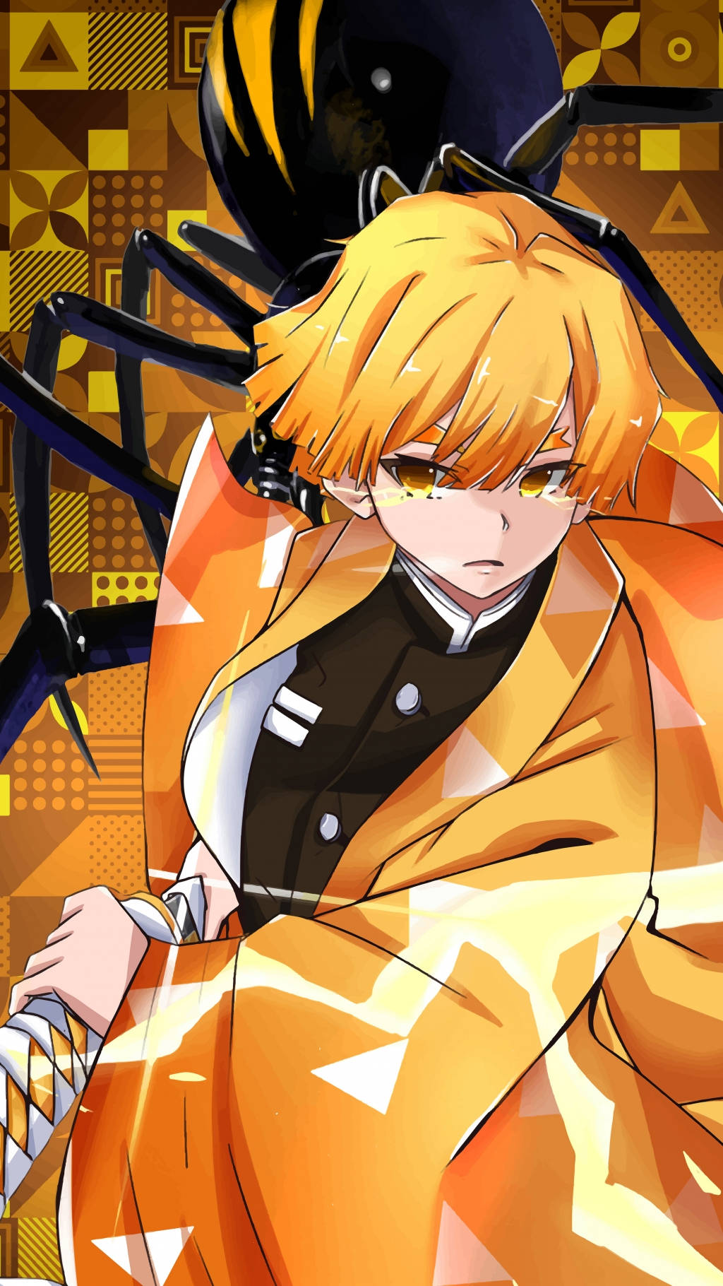 Demon Slayer, Zenitsu, orange hair, HD Phone Wallpaper