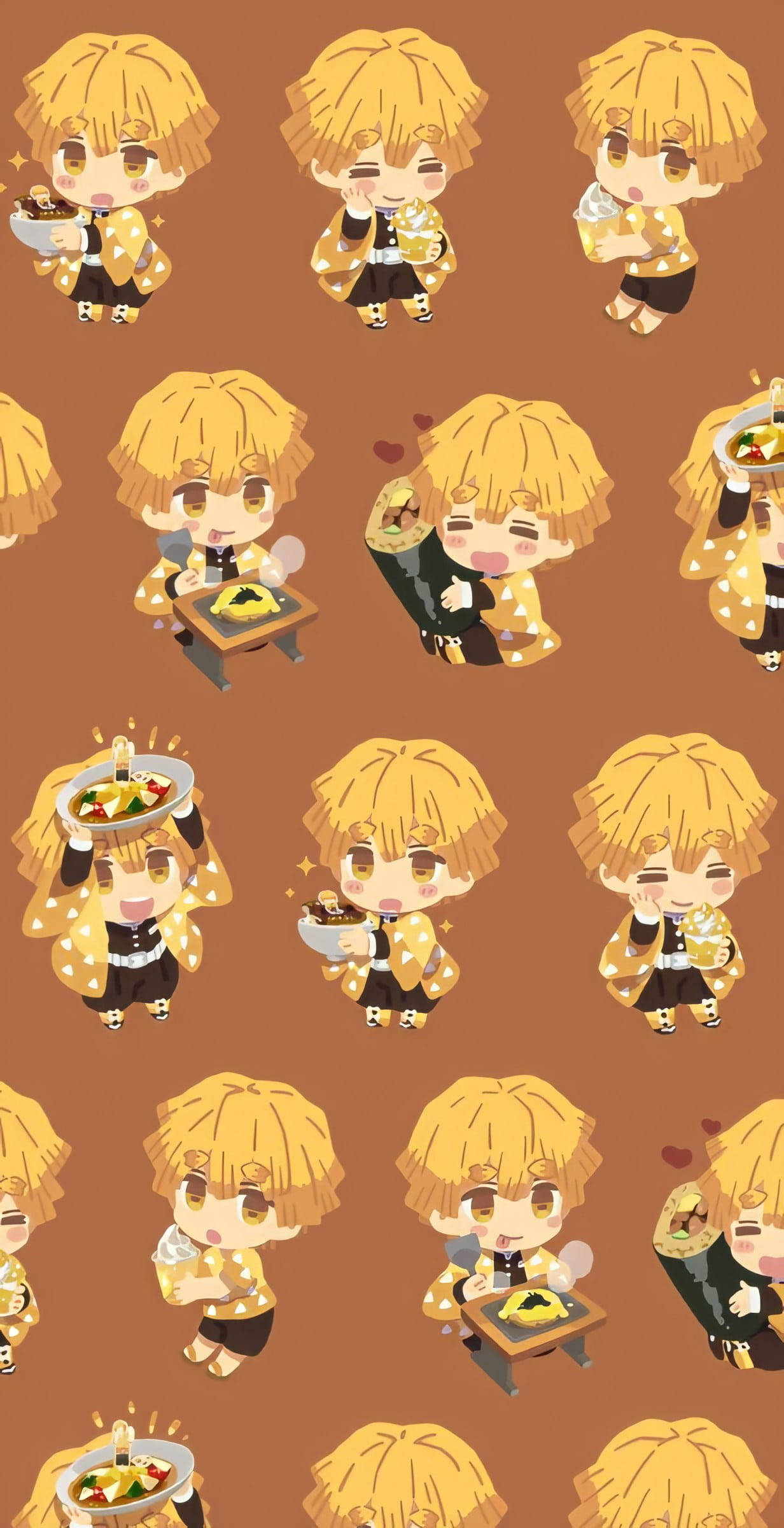 Zenitsu, chibi, blonde hair, Full HD Phone Wallpaper