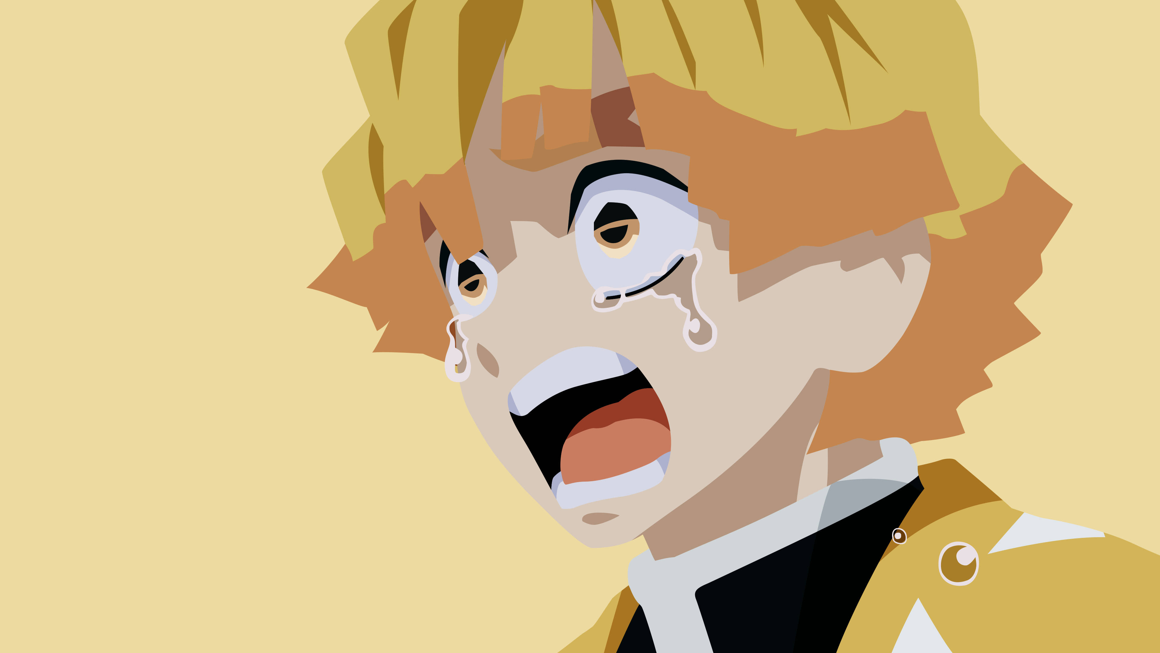 Demon Slayer, Zenitsu, spiky blonde hair, 4K Desktop Wallpaper