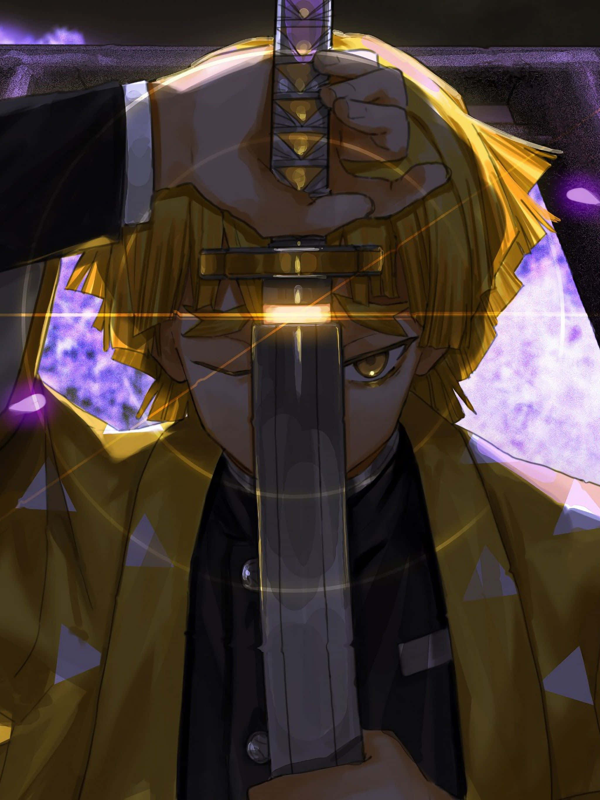Demon Slayer, iPad, golden hair, 2K Phone Wallpaper