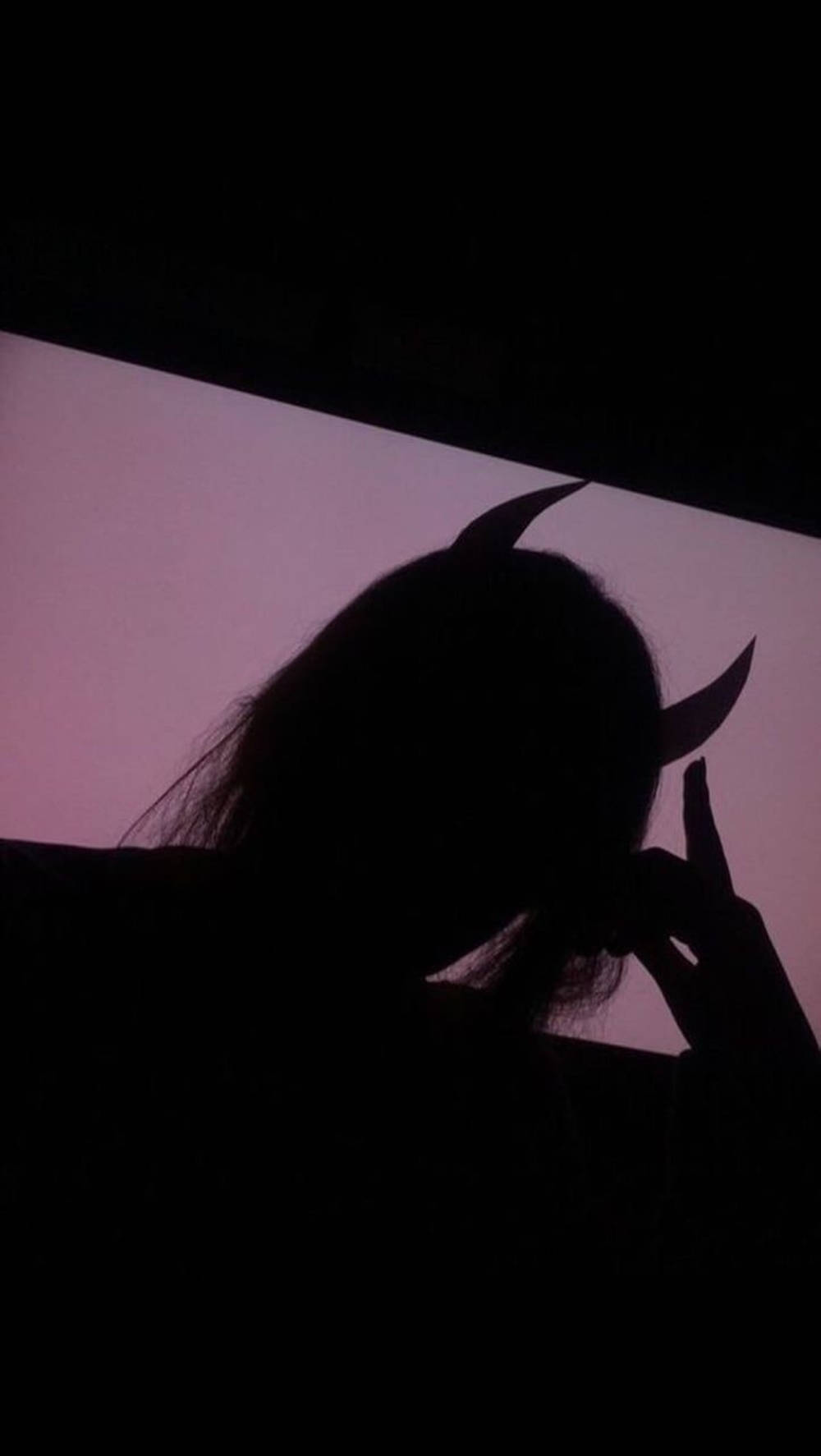 tumblr, dark demon girl, devil horns, HD Phone Wallpaper