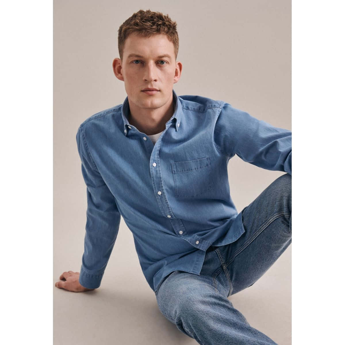 denim blue, blue denim shirt, jeans, SD Desktop Wallpaper
