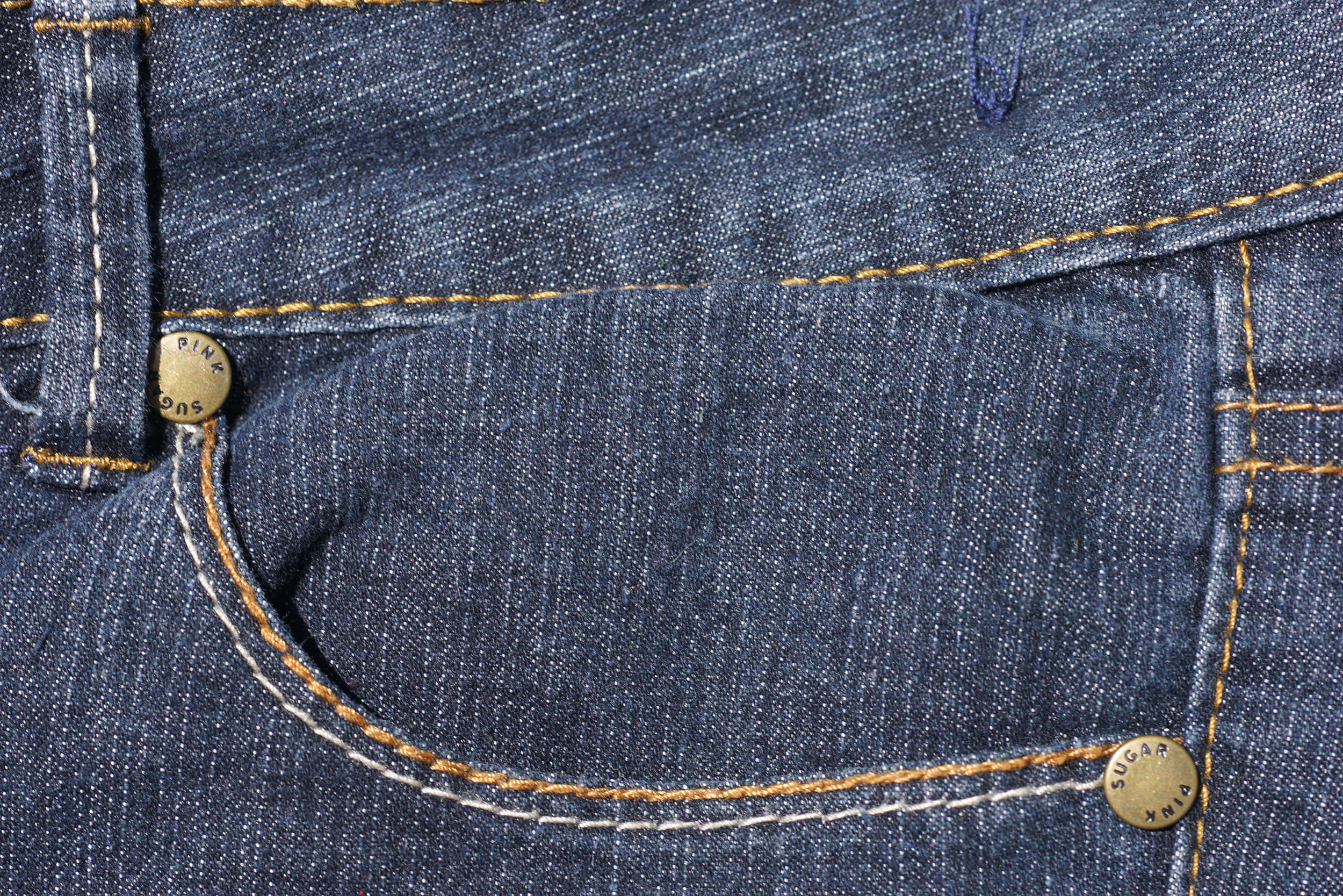 denim blue, dark blue denim jeans, orange and white stitching, Full HD Desktop Wallpaper