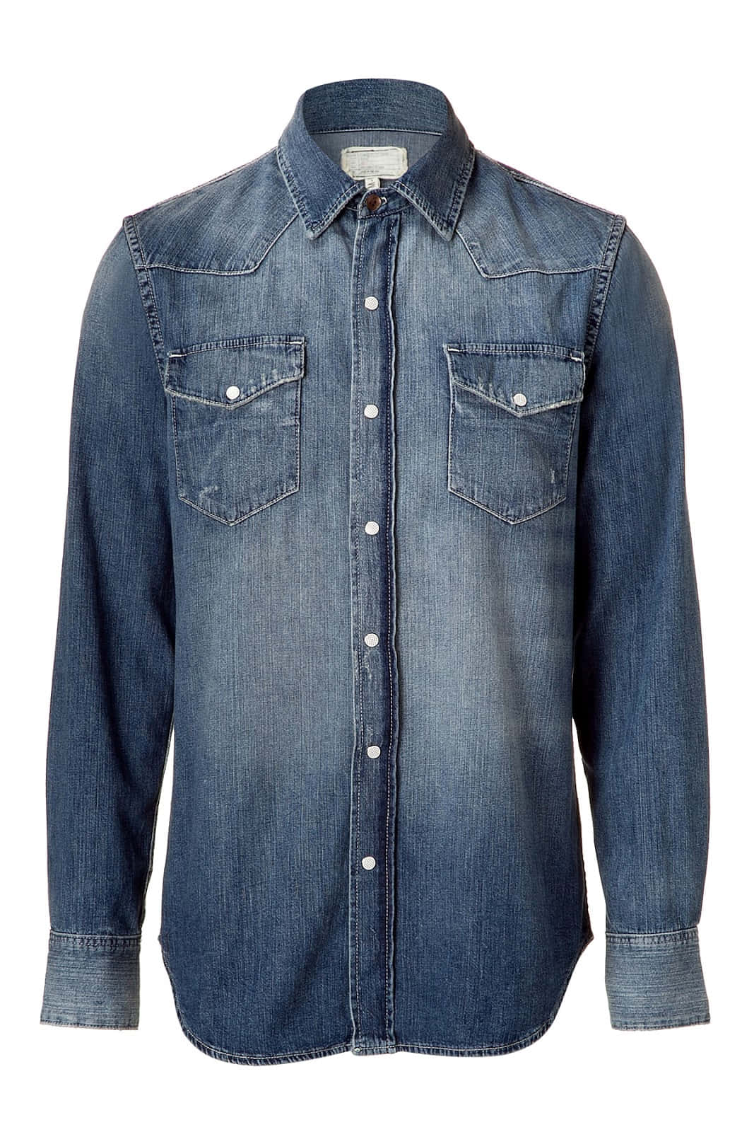 denim blue, blue denim shirt, buttoned chest pockets, HD Phone Wallpaper