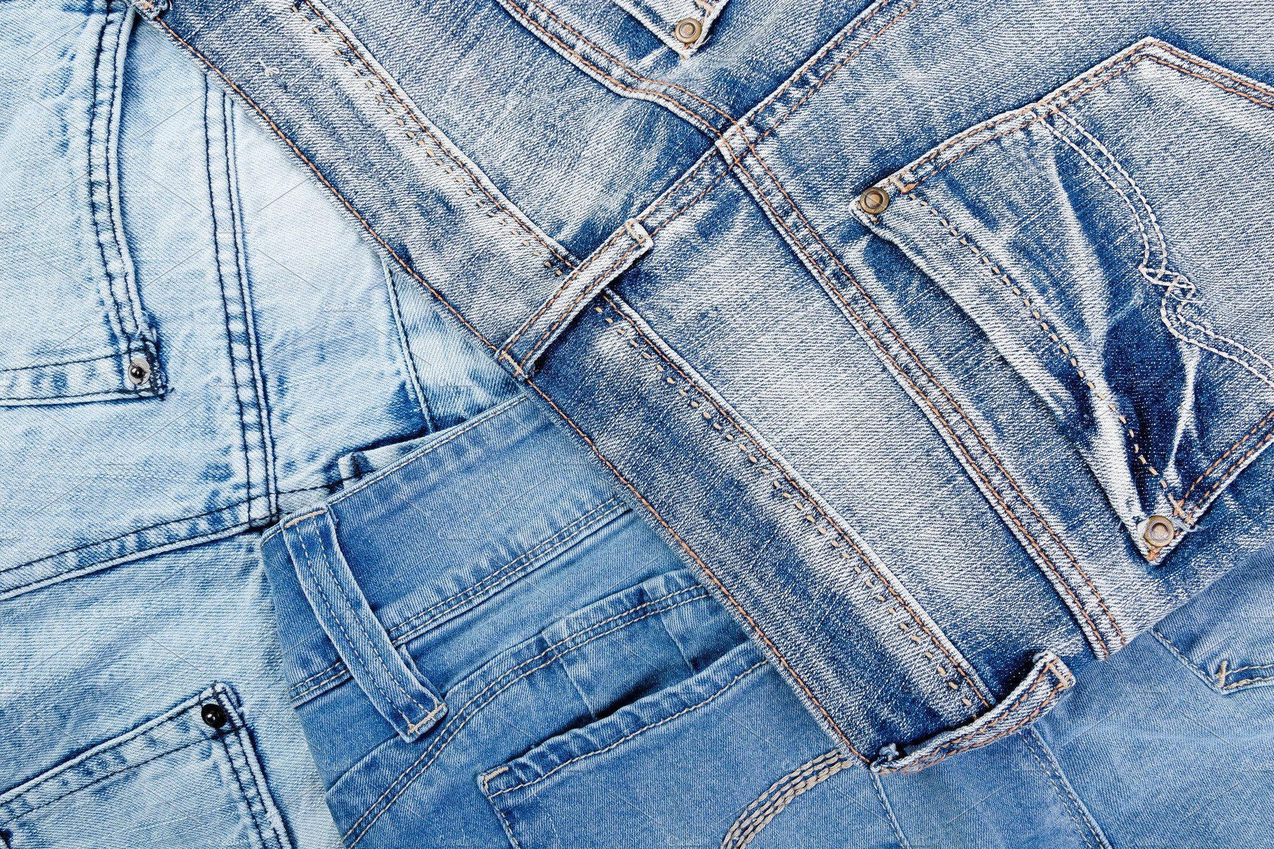 denim blue jeans, worn blue denim, detailed stitching, HD Desktop Wallpaper