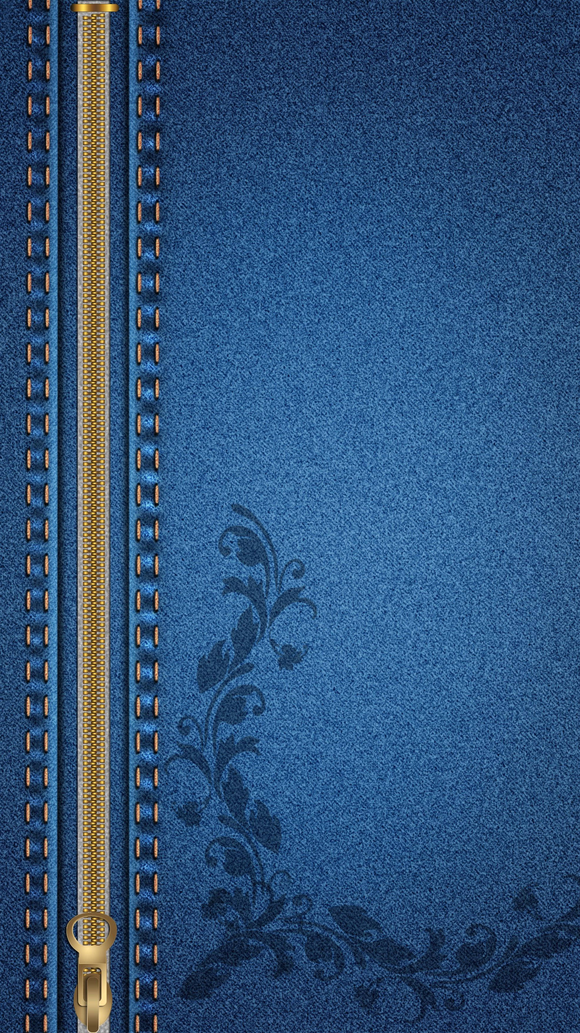 denim, metal zipper, gold zipper, 2K Phone Wallpaper