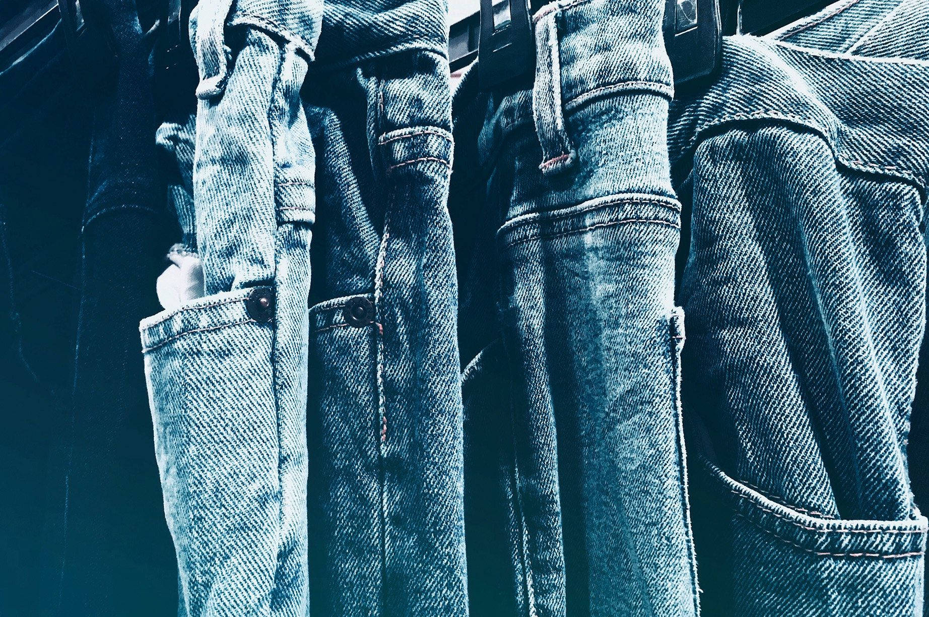 denim blue jeans, textured fabric, button details, HD Desktop Wallpaper