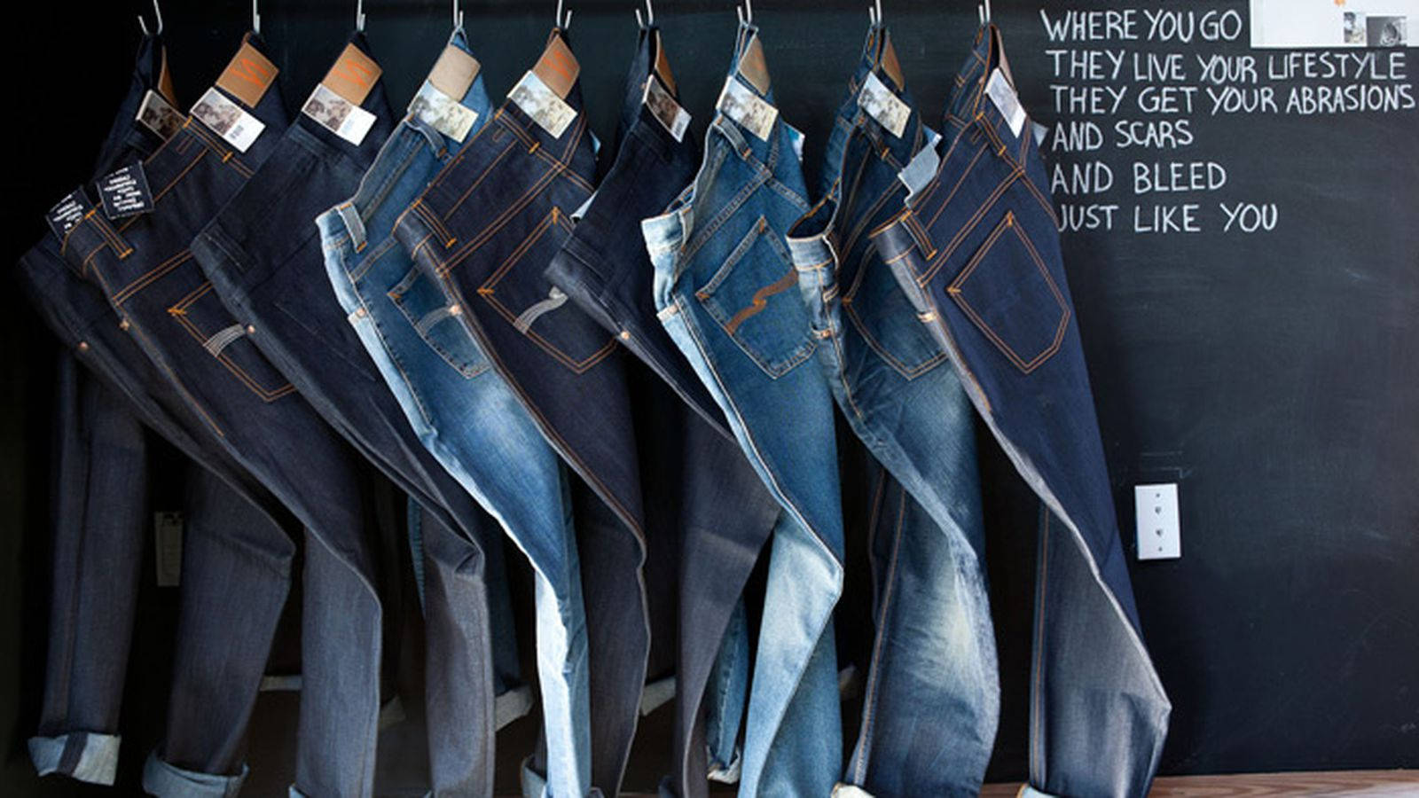denim blue, black jeans, chalkboard wall, HD Desktop Wallpaper