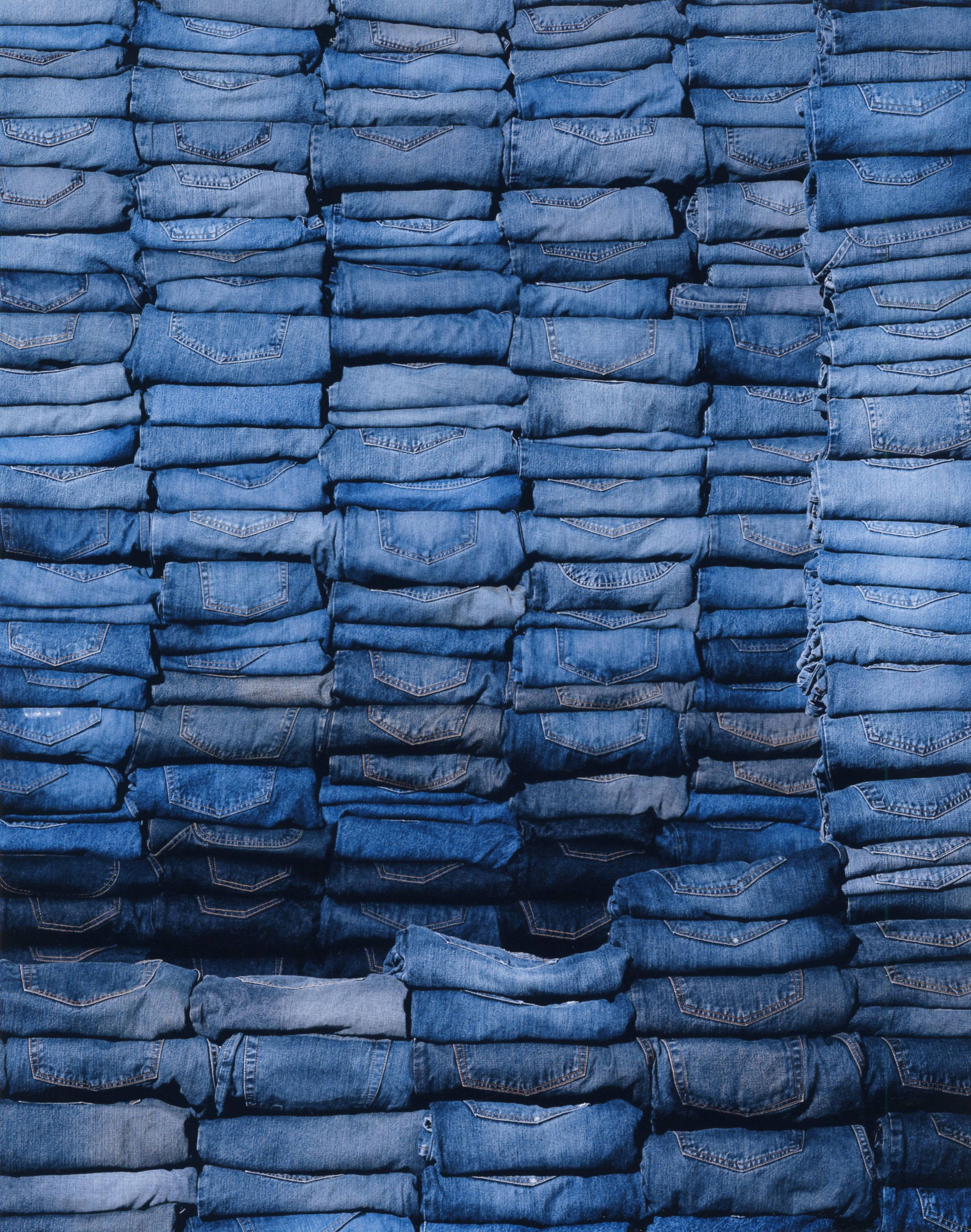 denim, blue denim jeans, stacked rows, 2K Phone Wallpaper