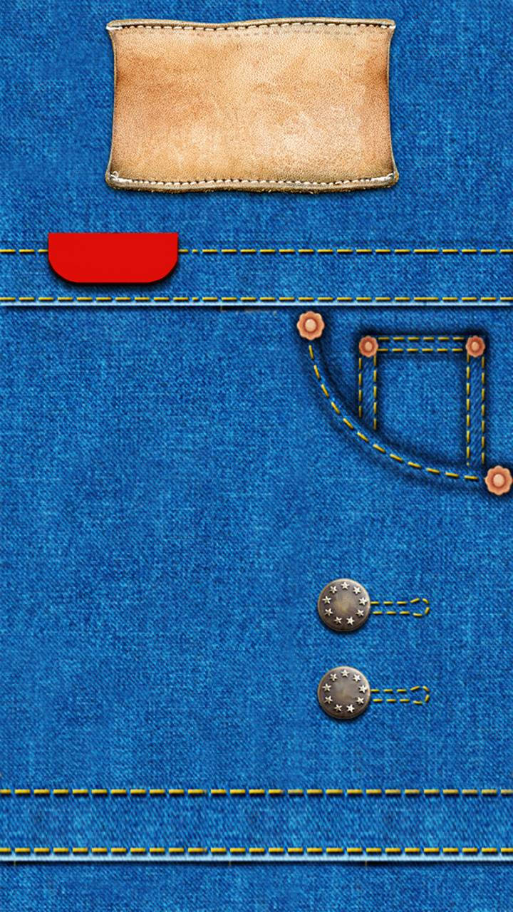blue denim, leather brand patch, stitching button pocket, HD Phone Wallpaper