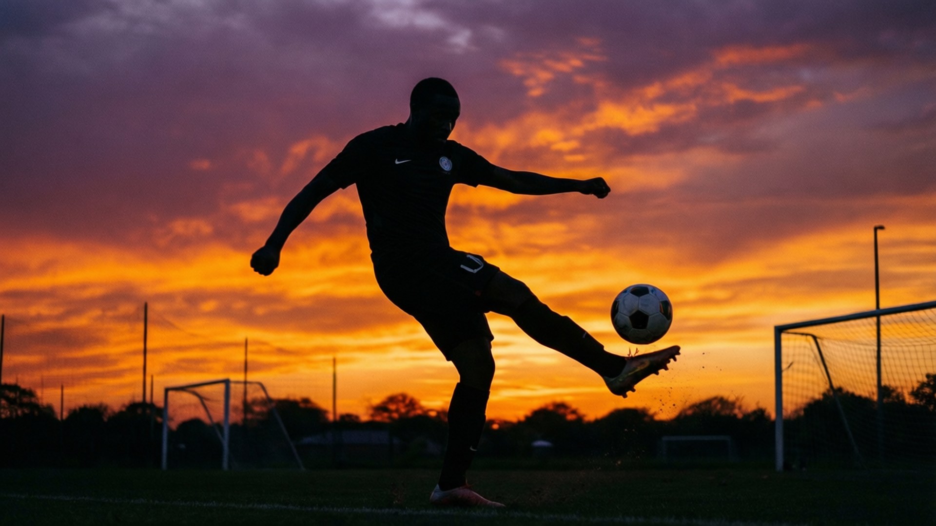 Denis Bouanga, silhouette, sunset, Full HD Desktop Wallpaper