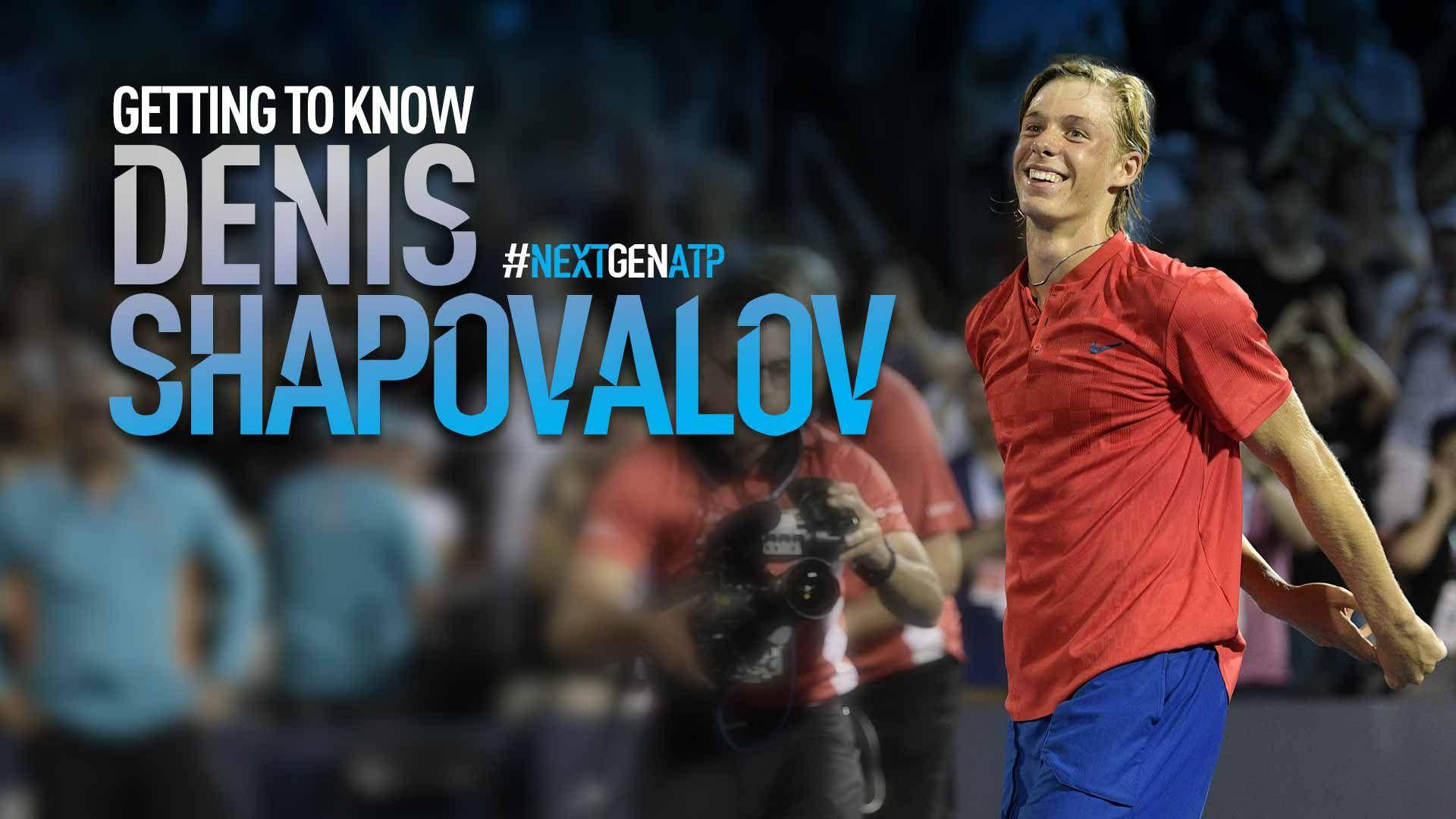 Denis Shapovalov, tennis court, red shirt, Full HD Desktop Wallpaper