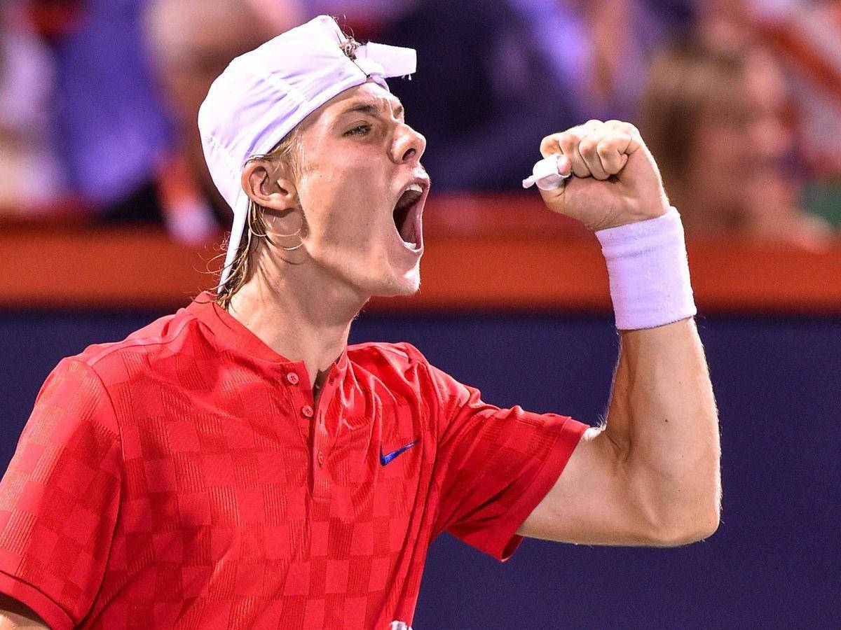 Denis Shapovalov, red shirt, white cap, SD Desktop Wallpaper