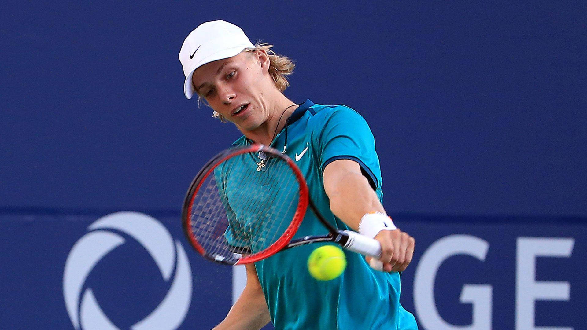 Denis Shapovalov, teal shirt, white cap, Full HD Desktop Wallpaper