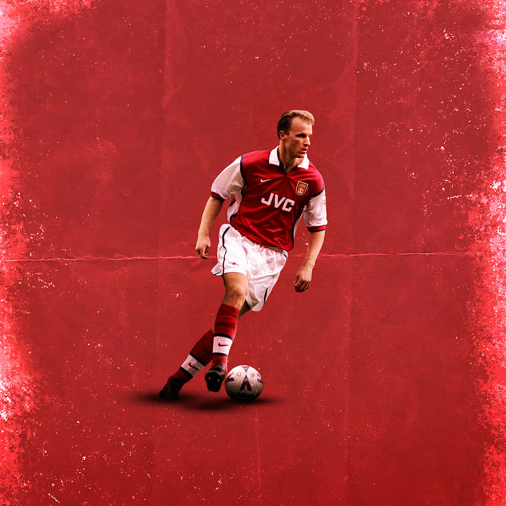 Dennis Bergkamp, red and white kit, soccer player, SD Desktop Wallpaper
