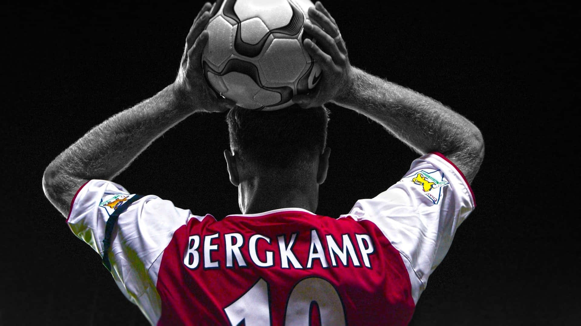 Dennis Bergkamp, red and white jersey, soccer player, Full HD Desktop Wallpaper
